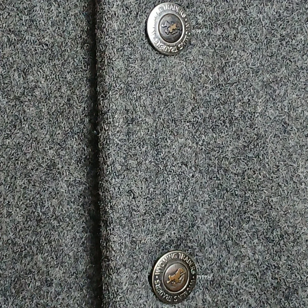 Wyoming Traders Men L Virgin Wool Gray Western Vest Cowboycore Ranch Classic USA
